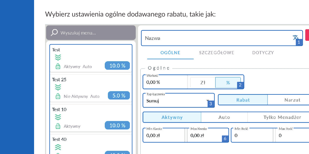 Konfiguracja rabatu w systemie ABS POS